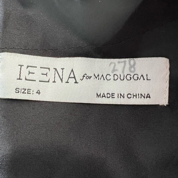 IEENA FOR MAC DUGGAL Ruffle Polka Dot Mini Dress Black Gold Size 4 NEW - Picture 14 of 16